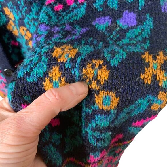JUSTINE TODD Vintage Flower Button-Up Cardigan size M - Picture 8 of 14